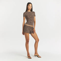 COTTON JERSEY T-SHIRT | SIENNA NATURAL LEOPARD