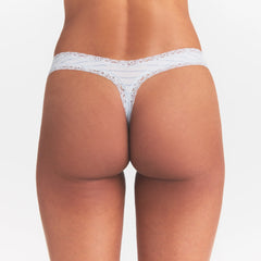 LIGHTWEIGHT COTTON LACE THONG | AIRSPACE LAGUNA STRIPE