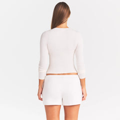 COTTON RIB LONG SLEEVE T-SHIRT | MARBLE
