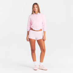 COTTON FLEECE SHRUNKEN CARDIGAN | CHERRY BLOSSOM