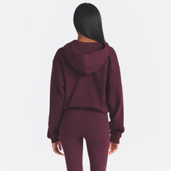 COTTON FLEECE CLASSIC ZIP UP HOODIE | CURRANT ARCHED SKIMS PLAID