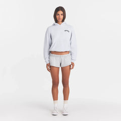 COTTON FLEECE LOGO CLASSIC HOODIE | LIGHT HEATHER GREY WITH ONYX LOGO