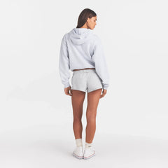 COTTON FLEECE LOGO CLASSIC HOODIE | LIGHT HEATHER GREY WITH ONYX LOGO
