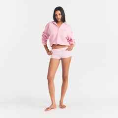 COTTON FLEECE LOGO CLASSIC ZIP UP HOODIE | HALITE WITH SNOW LOGO
