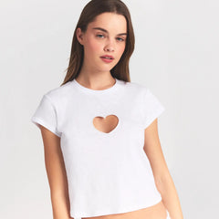 WORN IN JERSEY HEART BABY TEE | SNOW