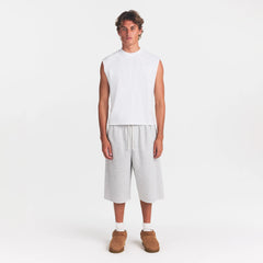 HEAVYWEIGHT COTTON MENS CROPPED MUSCLE TANK | CHALK