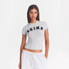 COTTON JERSEY LOGO T-SHIRT | LIGHT HEATHER GREY WITH ONYX LOGO