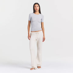 SHEER MODAL LONG T-SHIRT | HEATHER GREY