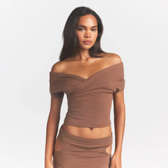 COTTON JERSEY WRAP TOP | JASPER