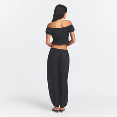 POPLIN APPAREL OFF THE SHOULDER TOP | ONYX