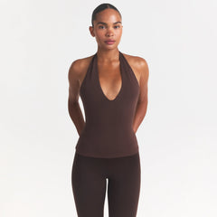 SMOOTH LAYERS HALTER TOP | COCOA