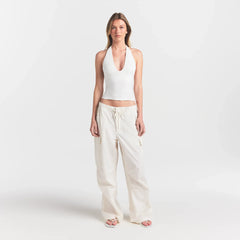 SMOOTH LAYERS HALTER TOP | EGRET