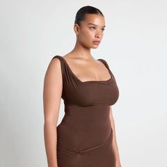 VETTESE X SKIMS SHEER MODAL DRAPED BRALETTE | COCOA
