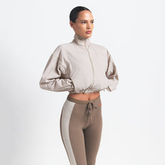 NikeSKIMS WOVEN NYLON CROP JACKET | STONE