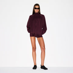 NikeSKIMS MATTE TRICOT OVERSIZED TRACK JACKET | CURRANT