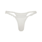 ULTRA FINE MESH RUFFLE STRING THONG | IVORY