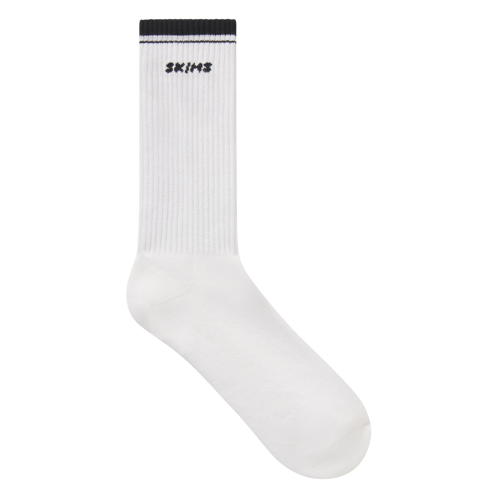 SKIMS SOCKS RIBBED CREW LOGO SOCK 3-PACK | STONE MULTI