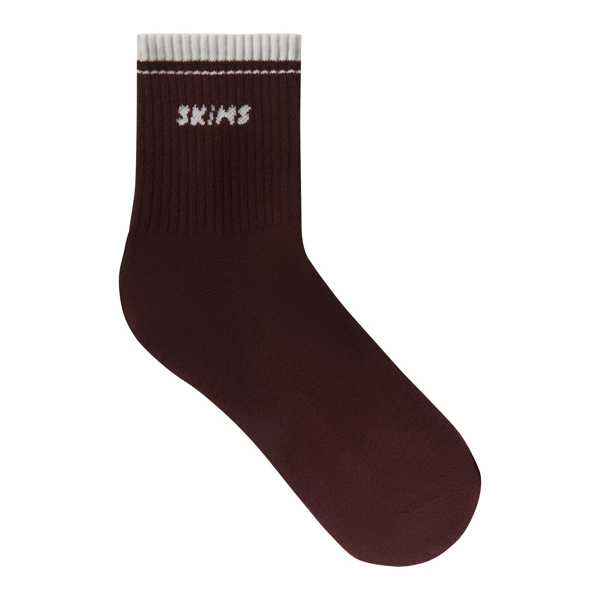 SKIMS SOCKS RIBBED QUARTER CREW LOGO SOCK 3-PACK | CURRANT SNOW MULTI