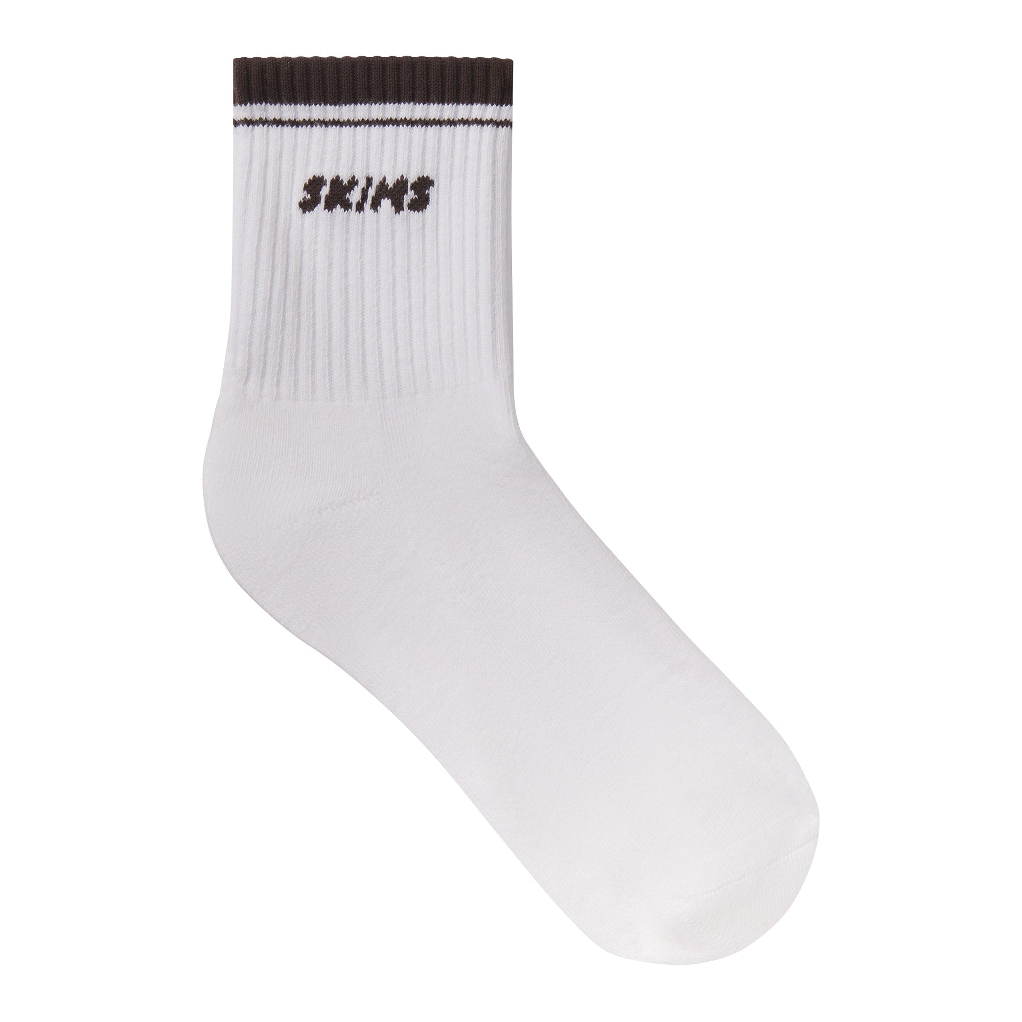SKIMS SOCKS RIBBED QUARTER CREW LOGO SOCK 3-PACK | STONE MULTI