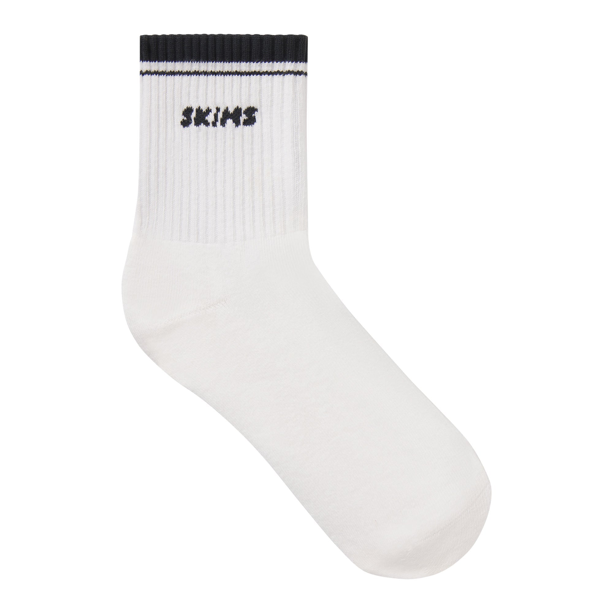 SKIMS SOCKS RIBBED QUARTER CREW LOGO SOCK 3-PACK | CHERRY BLOSSOM MULTI