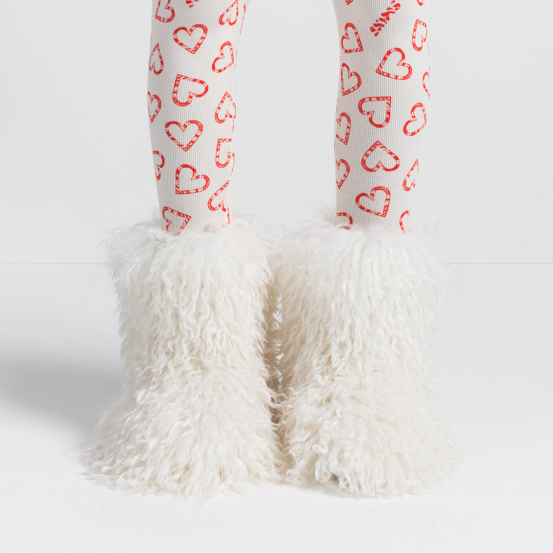 FAUX FUR SHAGGY BOOT | MARBLE