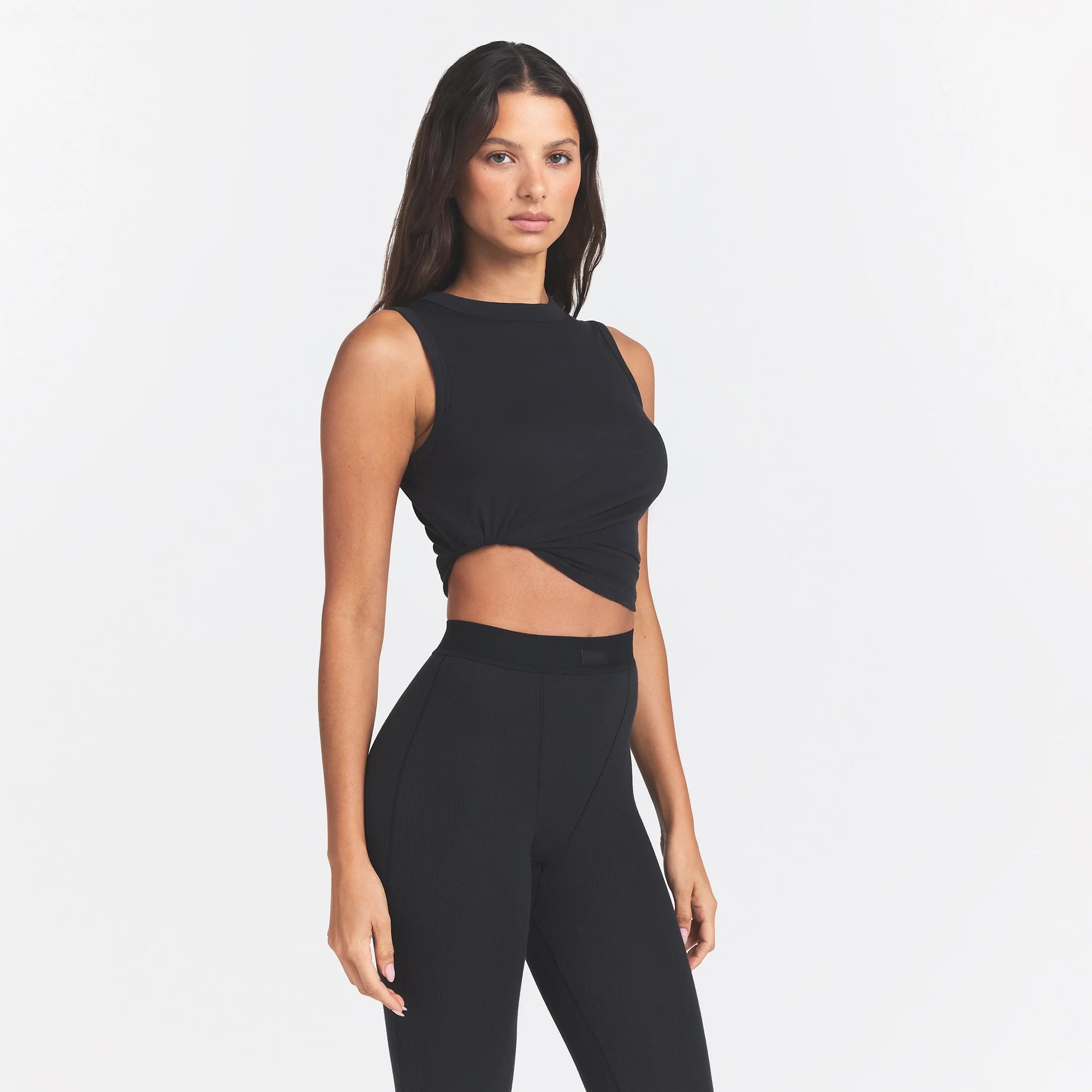 COTTON RIB LEGGING | SOOT