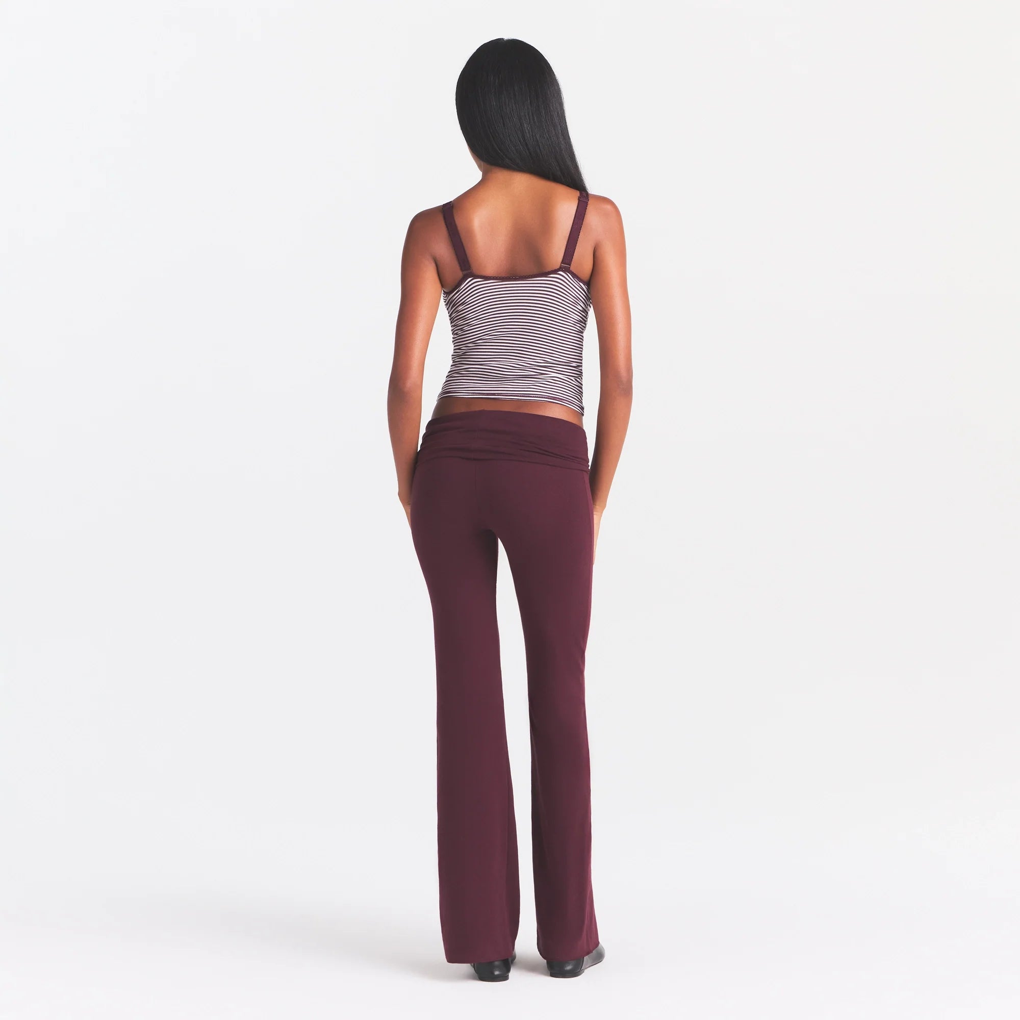 COTTON JERSEY FOLDOVER PANT | CURRANT
