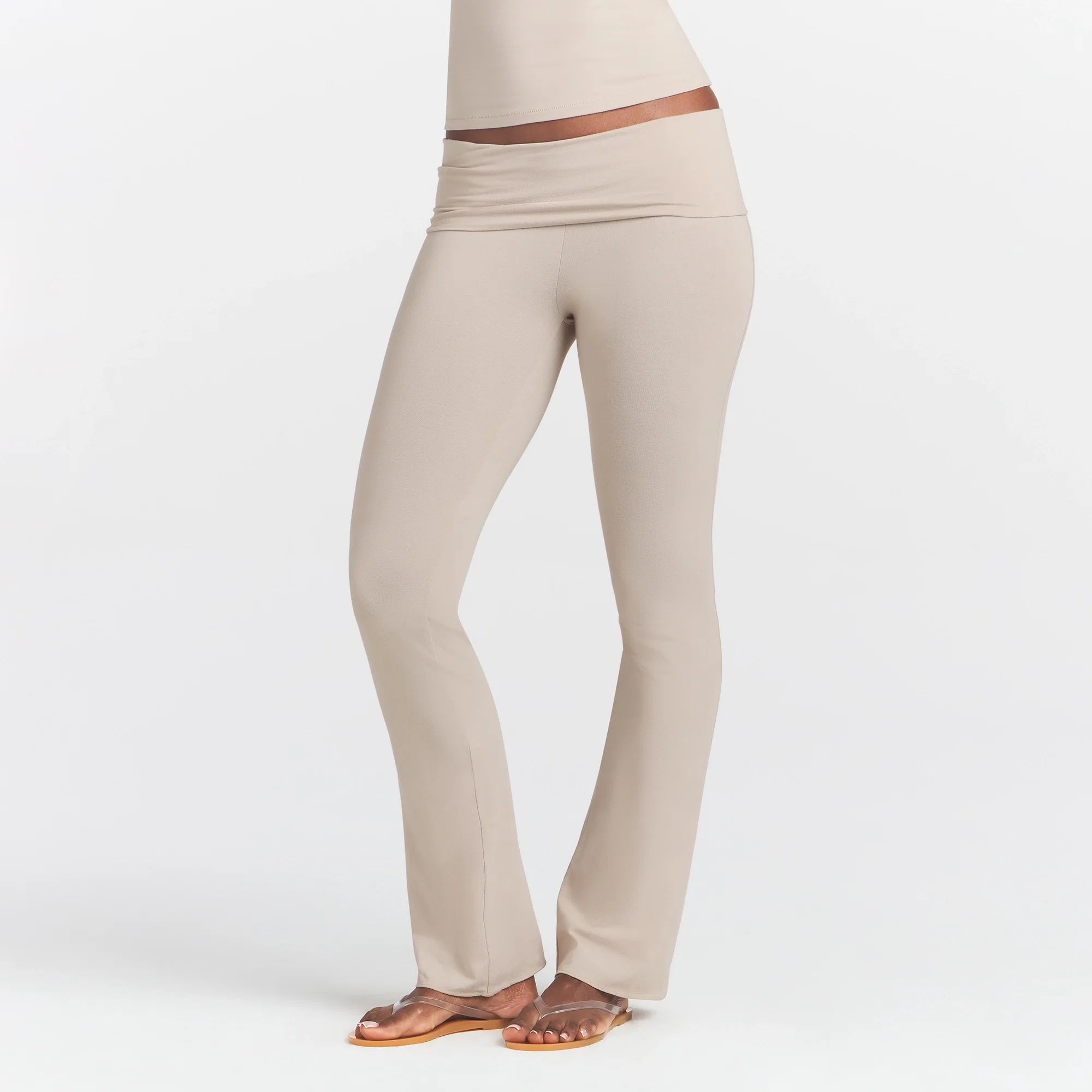 COTTON JERSEY FOLDOVER PANT | STONE