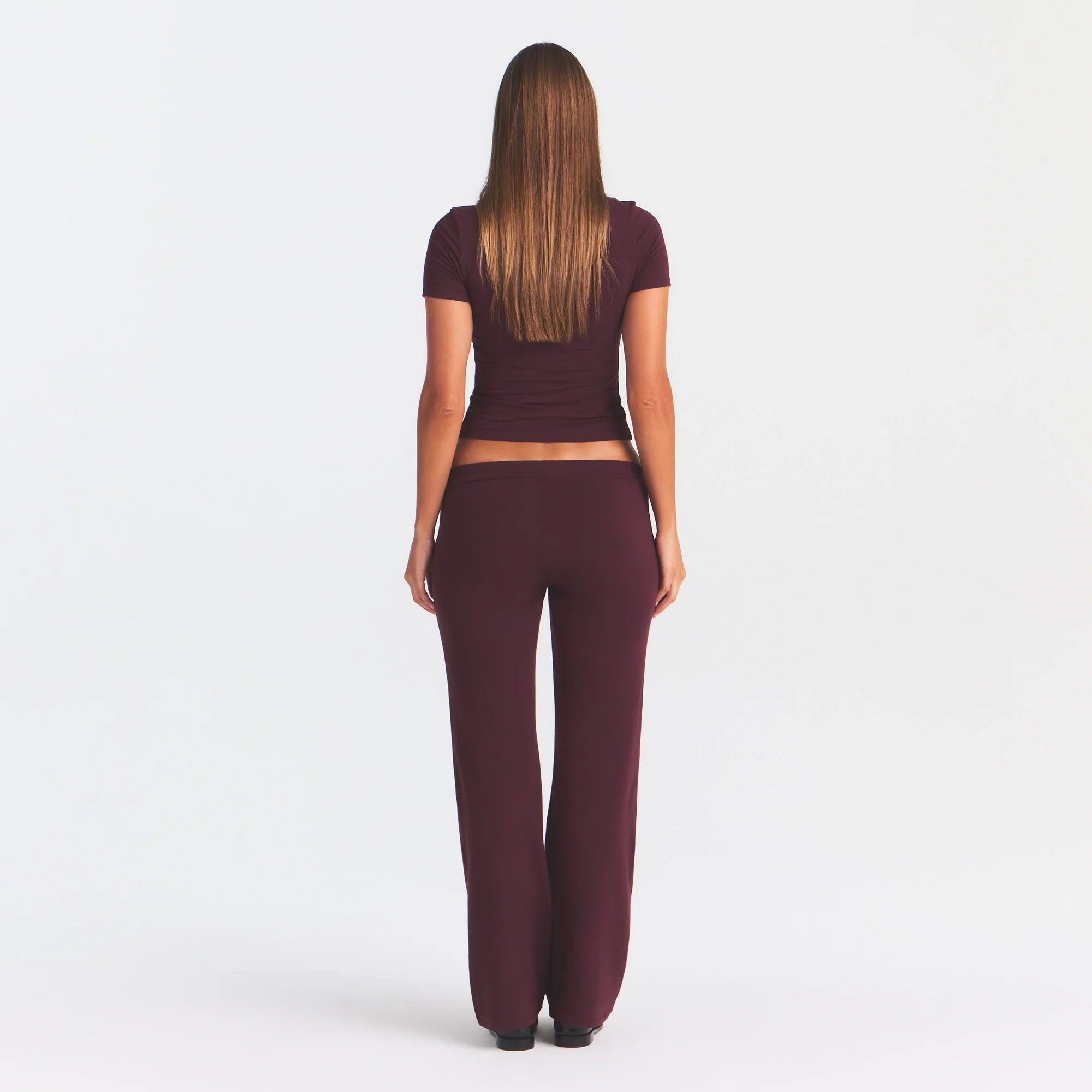 COTTON JERSEY STRAIGHT LEG PANT | CURRANT