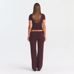 COTTON JERSEY STRAIGHT LEG PANT | CURRANT