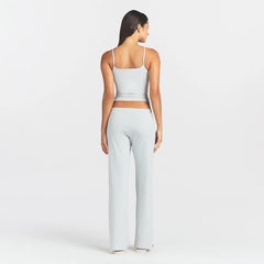 COTTON JERSEY STRAIGHT LEG PANT | LIGHT HEATHER GREY