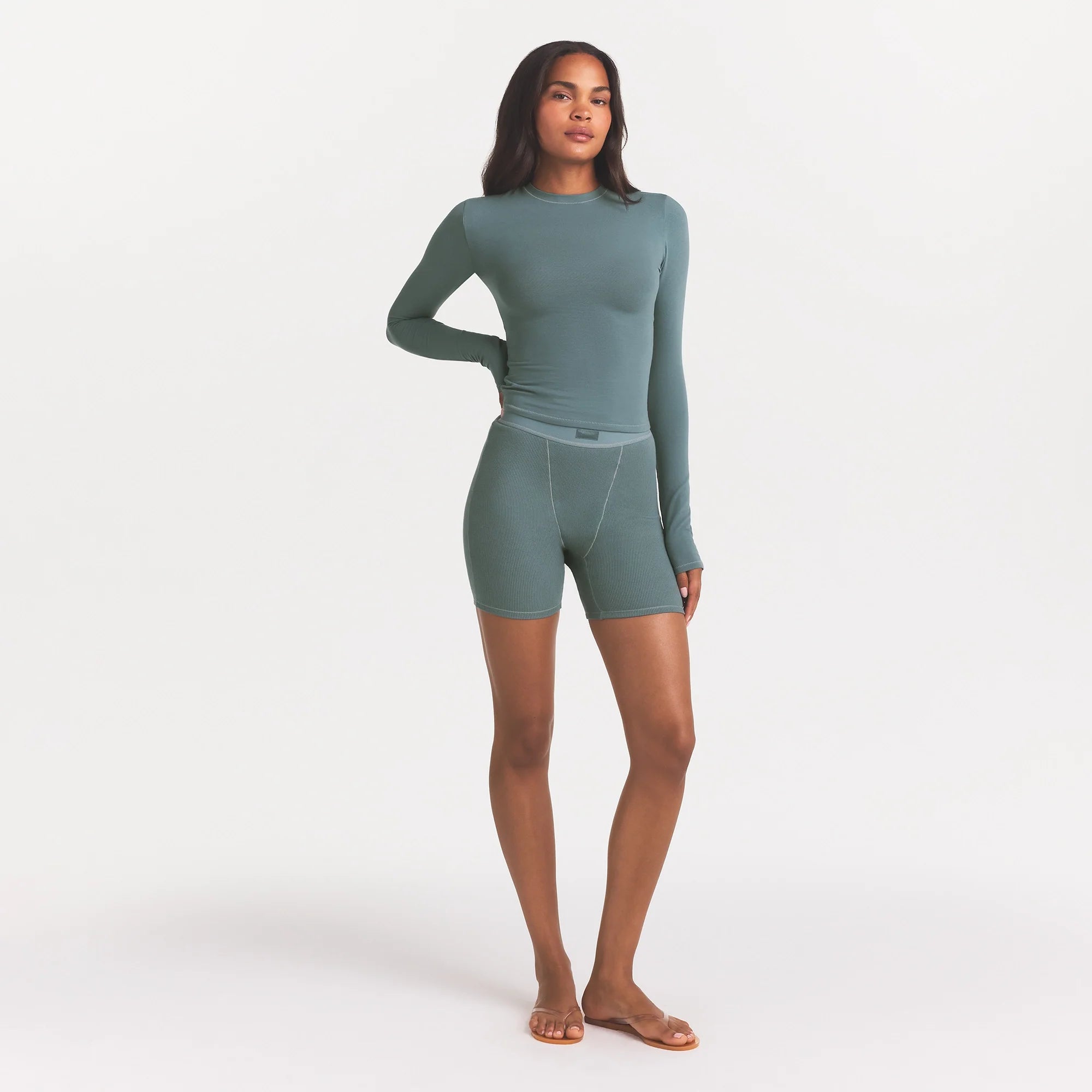 COTTON JERSEY LONG SLEEVE T-SHIRT | KYANITE