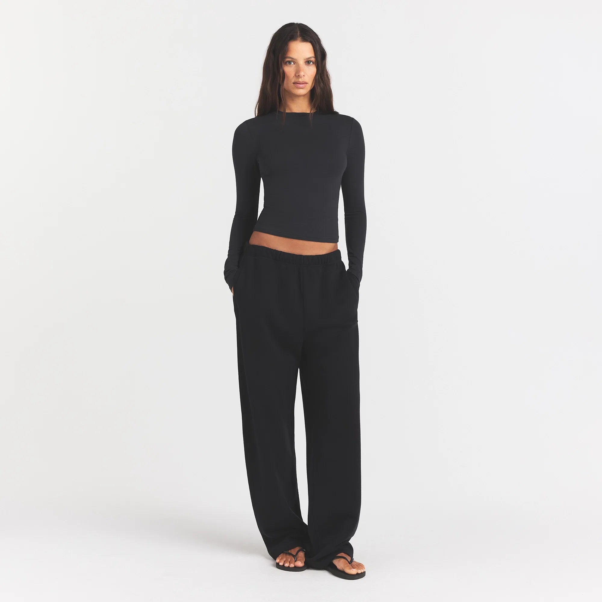 COTTON JERSEY LONG SLEEVE T-SHIRT | SOOT