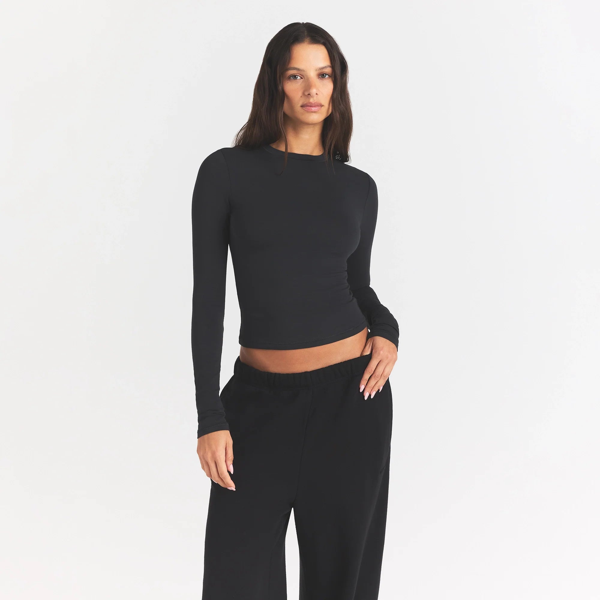 COTTON JERSEY LONG SLEEVE T-SHIRT | SOOT