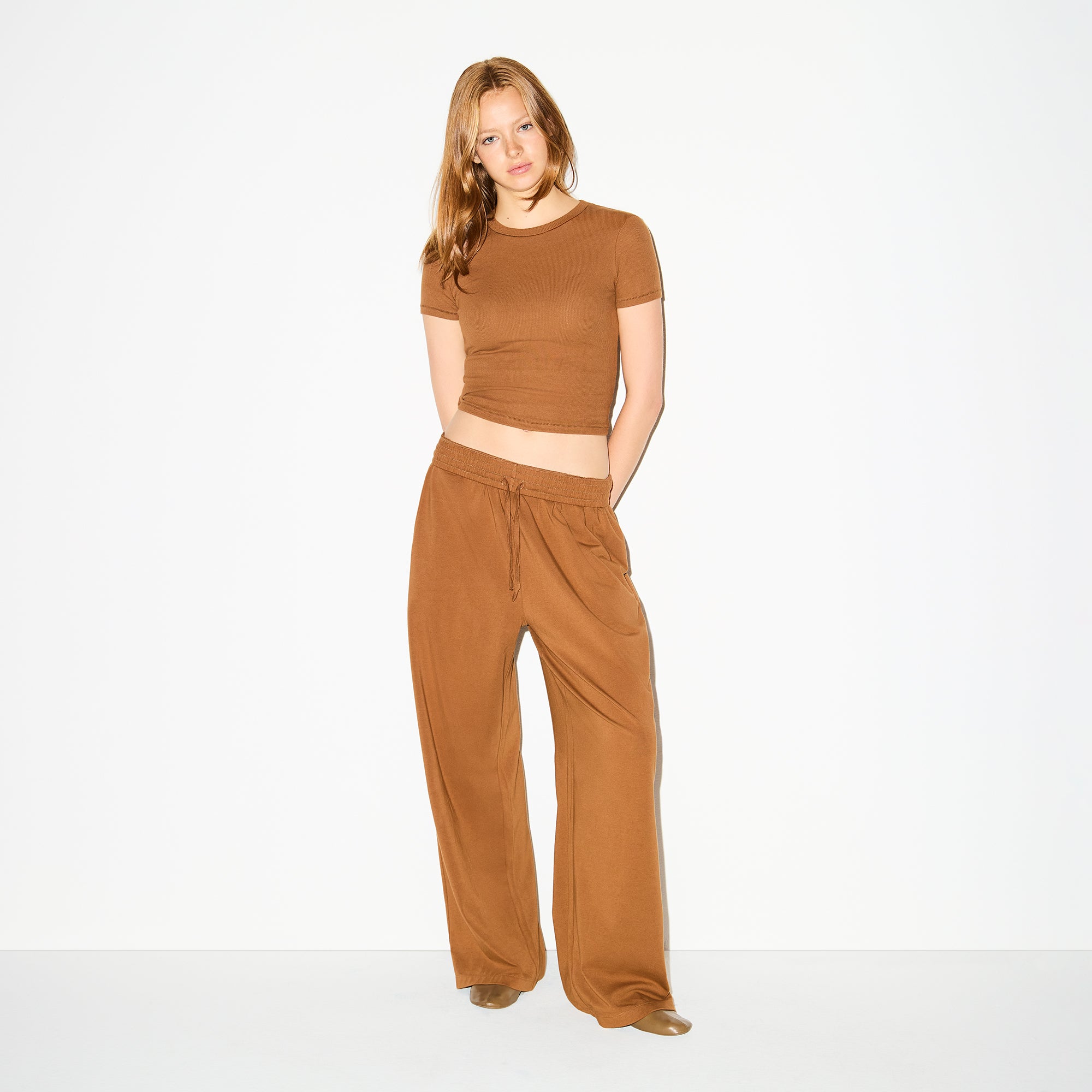COTTON RIB T-SHIRT | CHAI