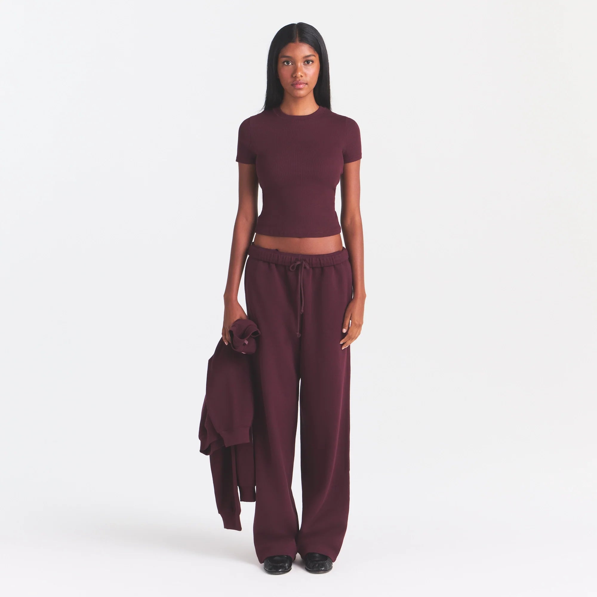COTTON RIB T-SHIRT | CURRANT
