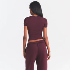 COTTON RIB T-SHIRT | CURRANT