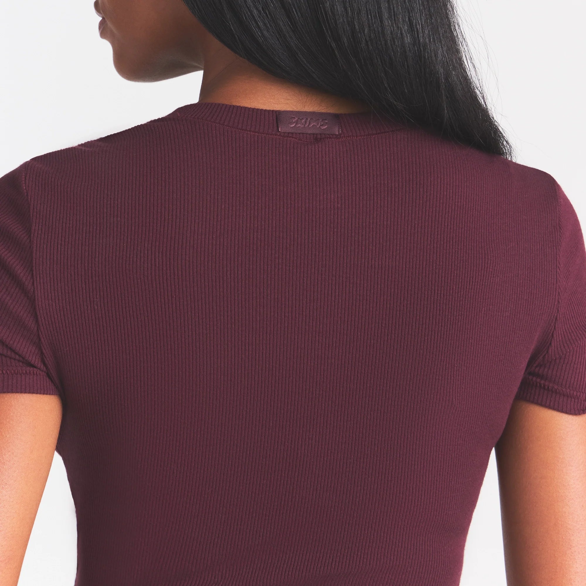COTTON RIB T-SHIRT | CURRANT