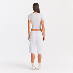 COTTON RIB T-SHIRT | LIGHT HEATHER GREY