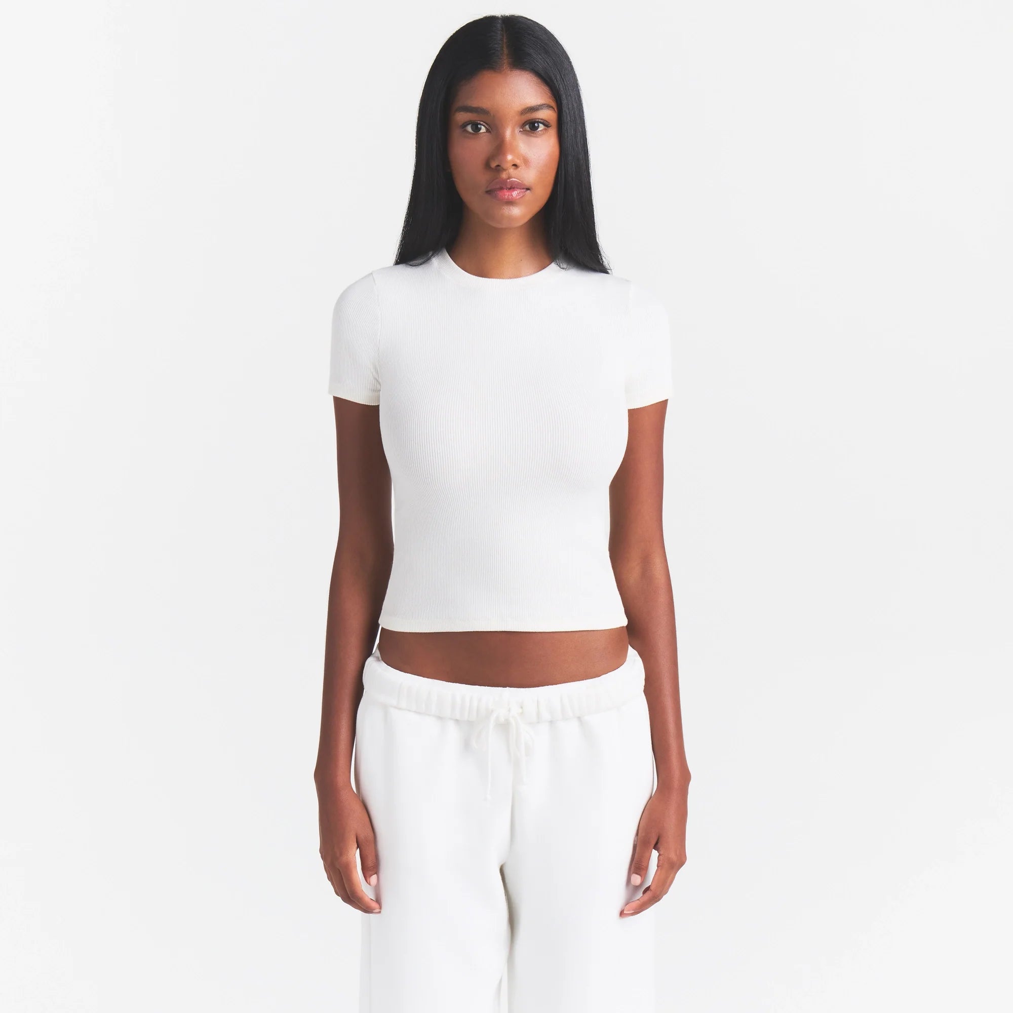 COTTON RIB T-SHIRT | MARBLE