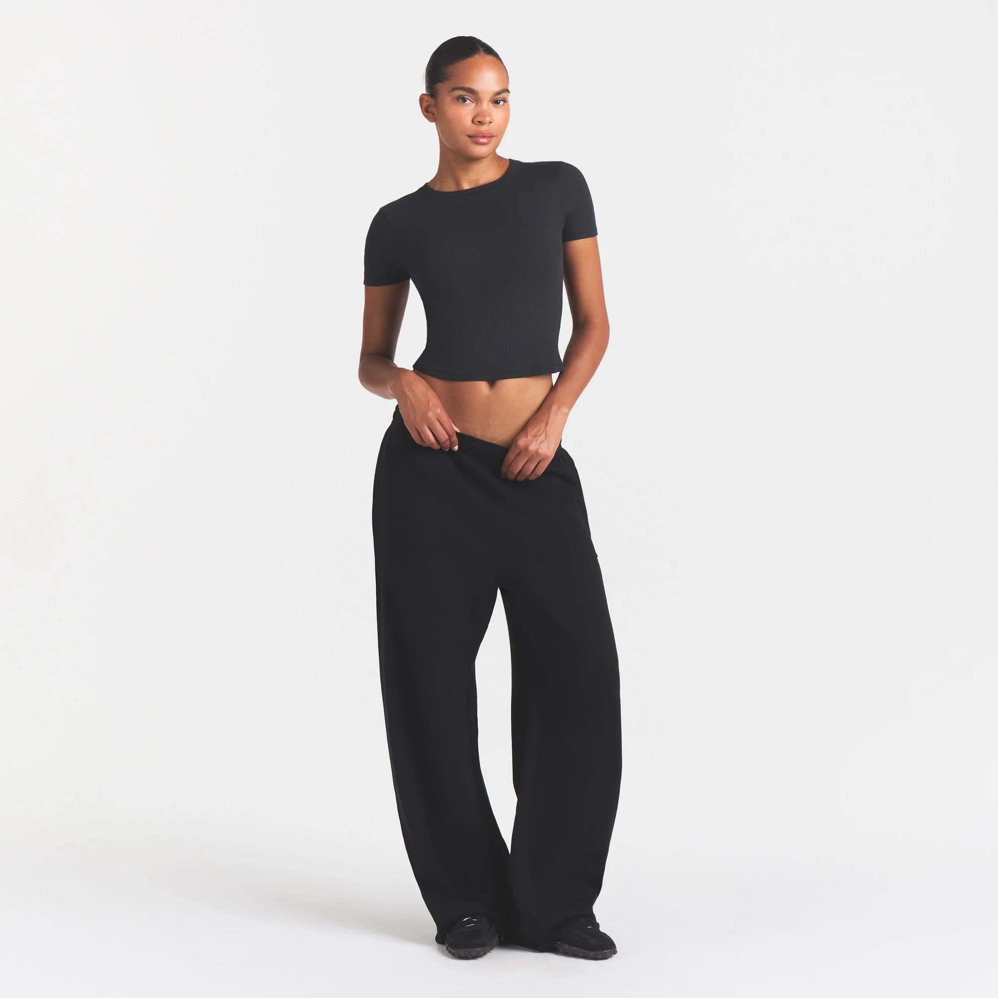 COTTON RIB T-SHIRT | SOOT