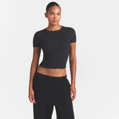 COTTON RIB T-SHIRT | SOOT