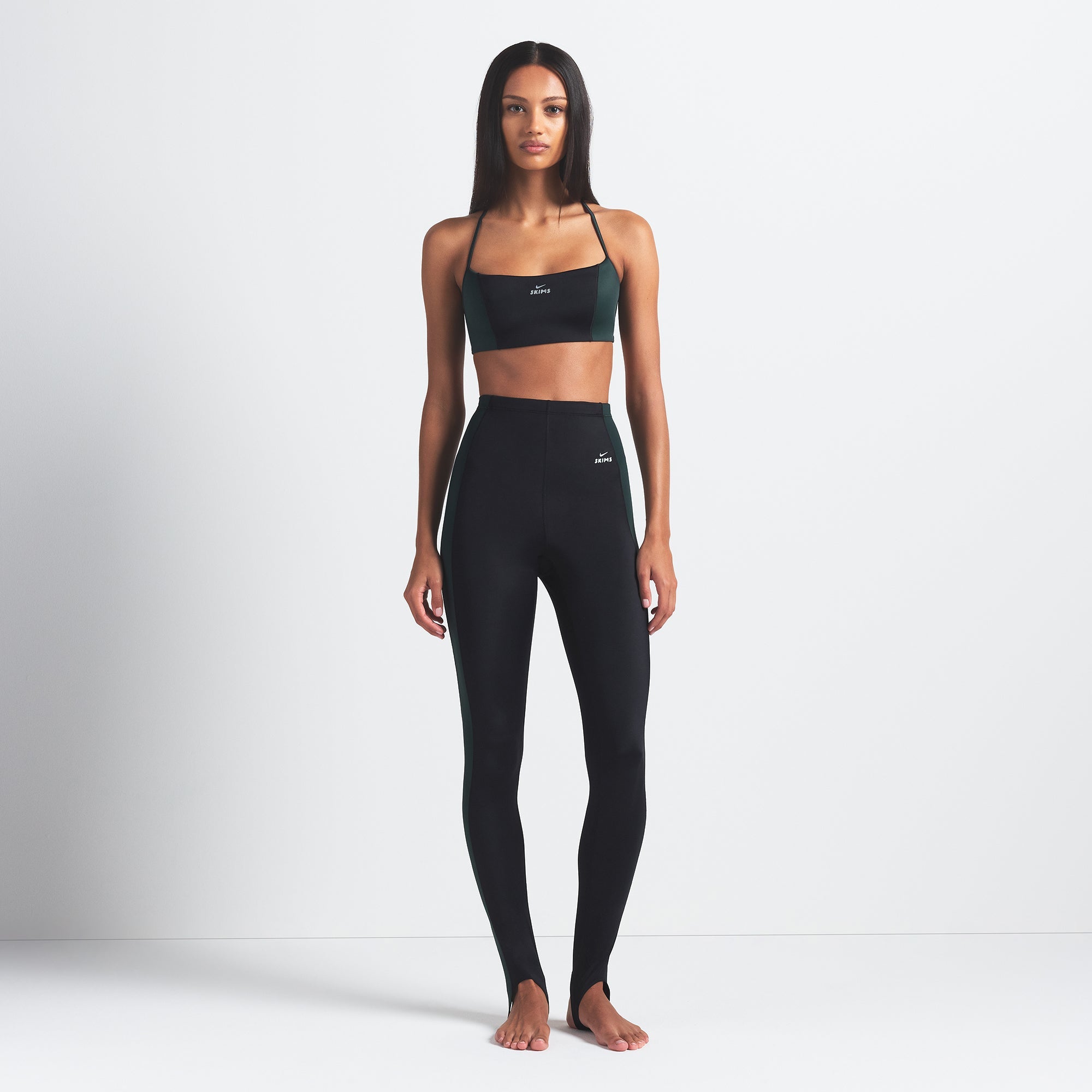 NikeSKIMS SHINE MICRO SCOOP BRA | OBSIDIAN AND DARK TEAL