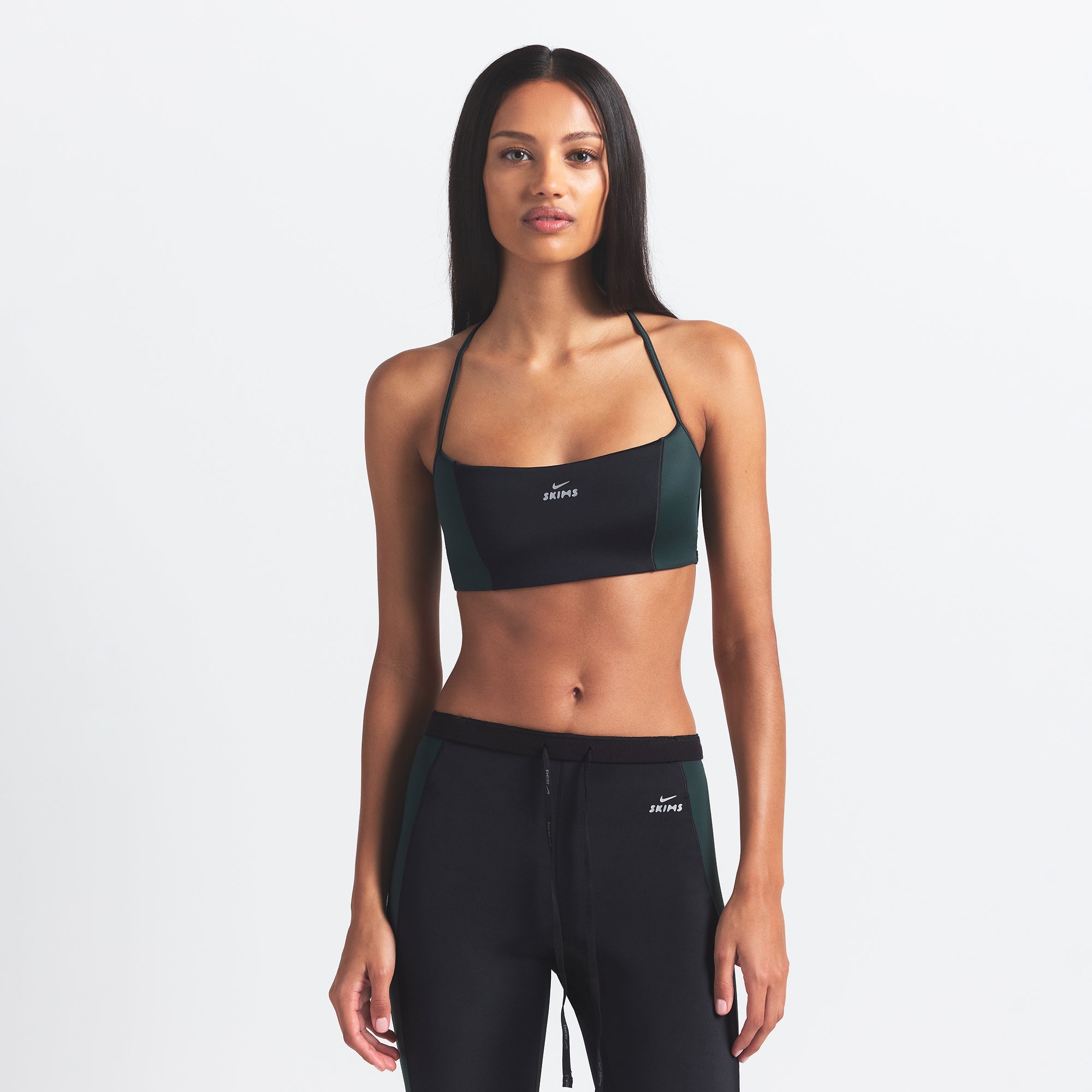 NikeSKIMS SHINE MICRO SCOOP BRA | OBSIDIAN AND DARK TEAL