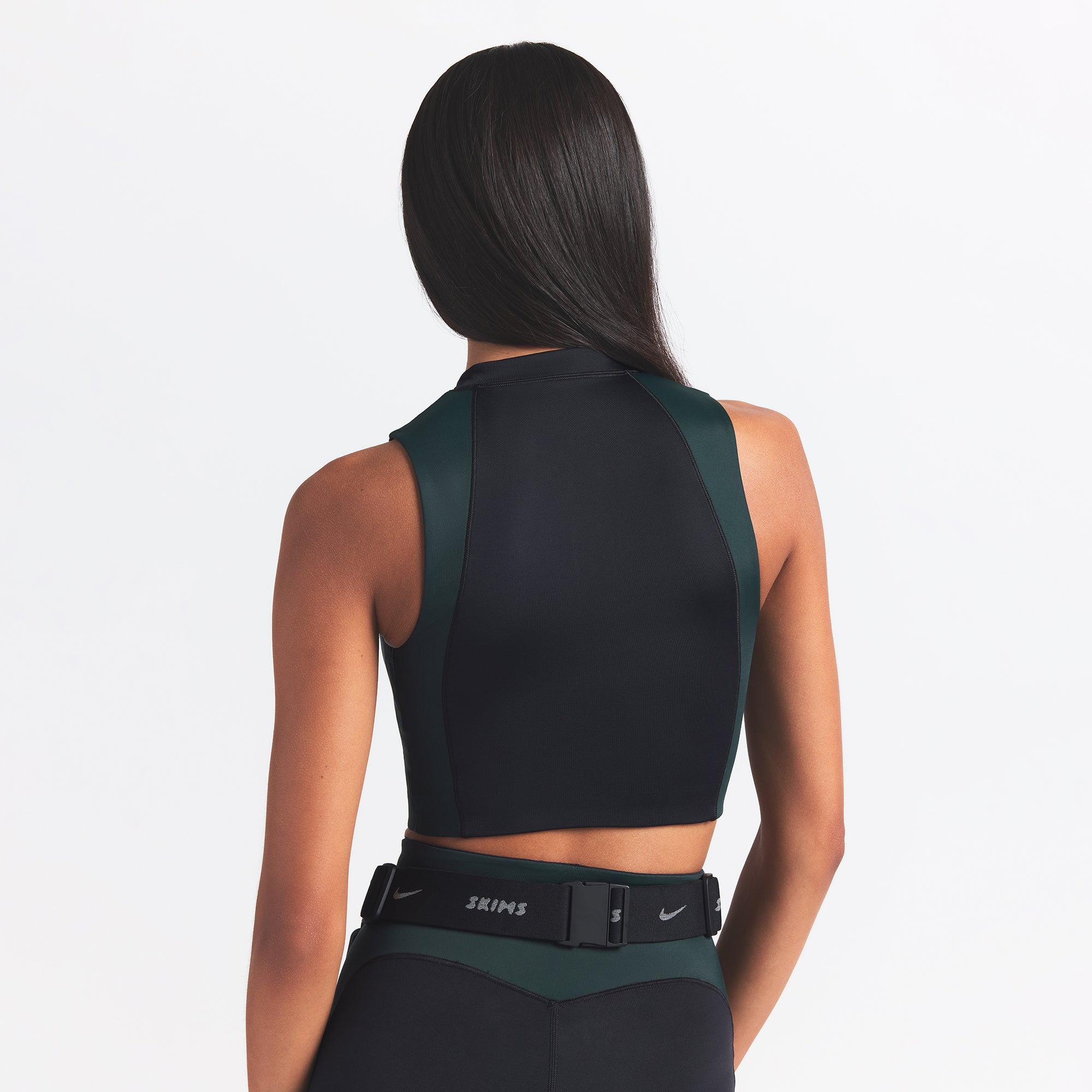 NikeSKIMS SHINE FRONT ZIP BRA | OBSIDIAN AND DARK TEAL