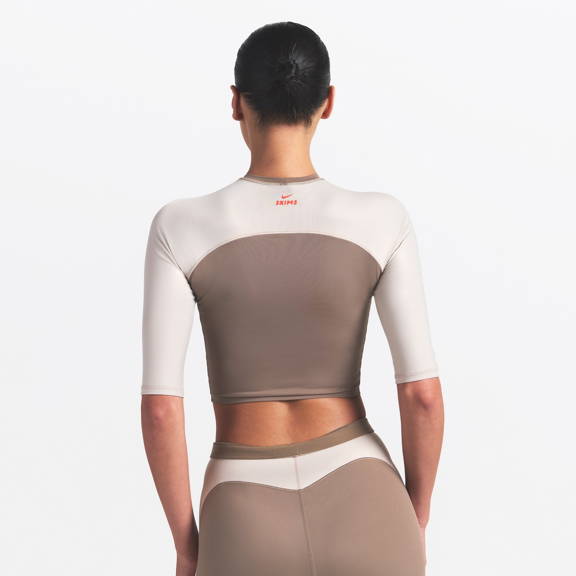NikeSKIMS SHINE PADDED HALF SLEEVE CROP TOP | TRUFFLE AND STONE