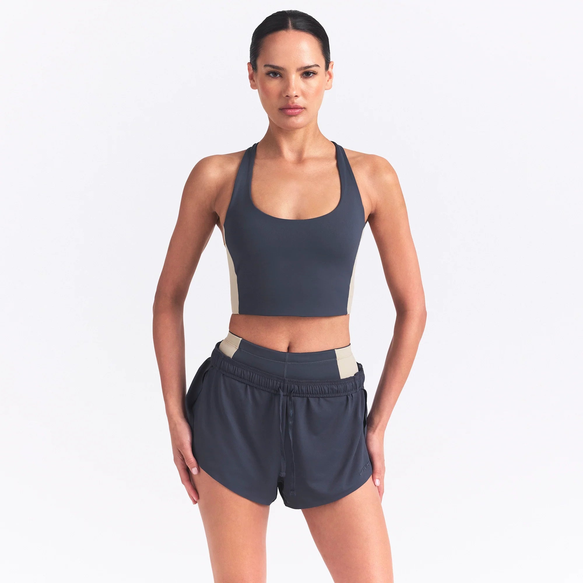 NikeSKIMS MATTE SHINE MIX RACERBACK BRA TOP | DEEP ROYAL AND STONE