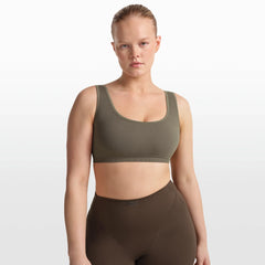 NikeSKIMS RIBBED SEAMLESS SCOOP BRA | DUSTY OAKMOSS
