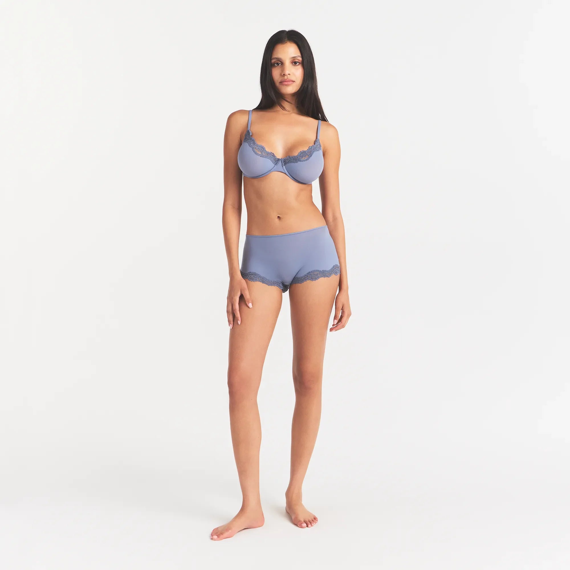 FITS EVERYBODY LACE UNLINED SCOOP BRA | SLATE TONAL