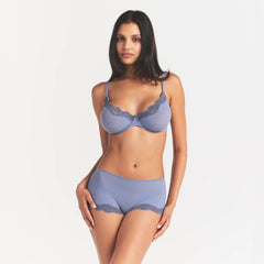 FITS EVERYBODY LACE UNLINED SCOOP BRA | SLATE TONAL